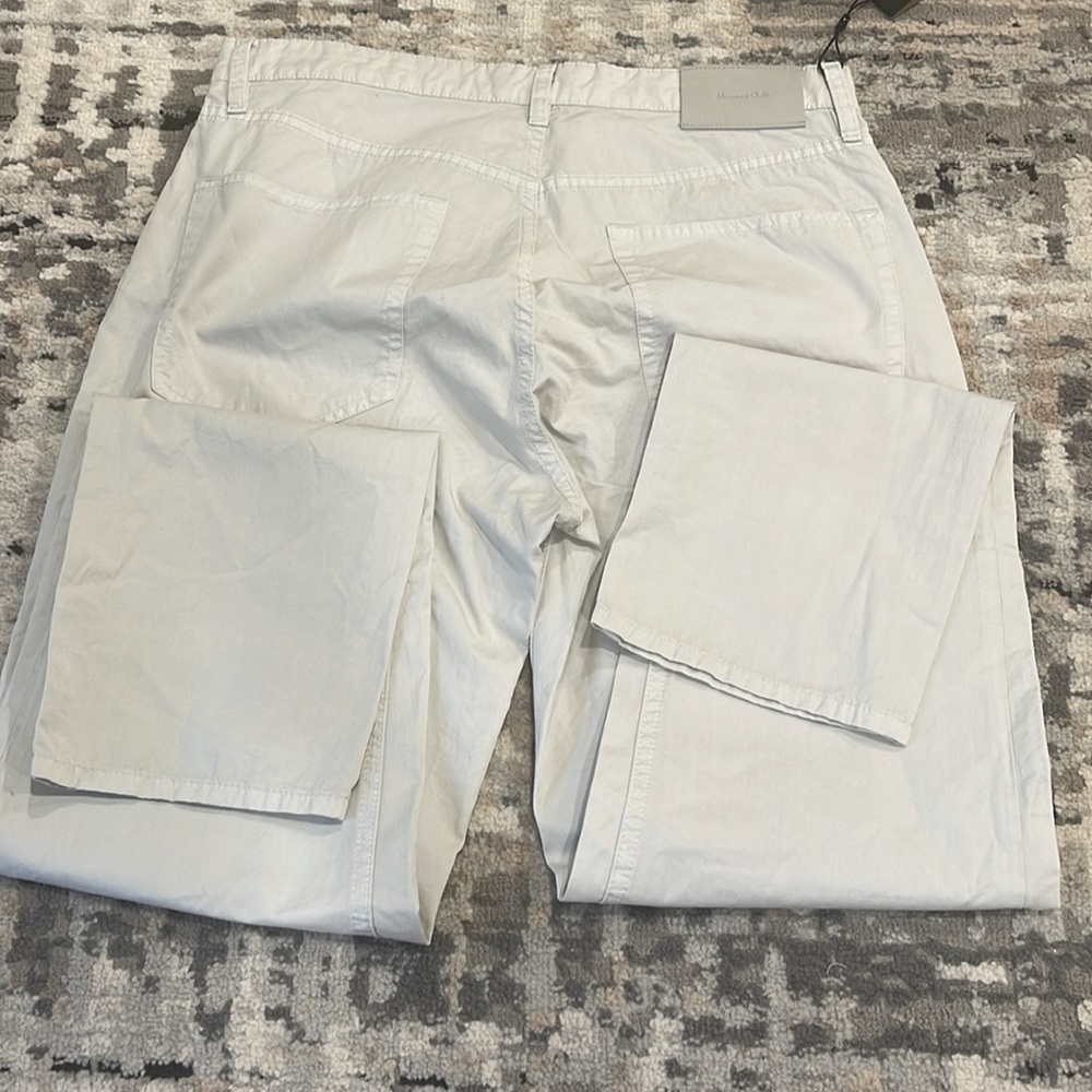 Massimo Dutti TAPERED FIT %100 Algodon Cotton TROUSERS Size 30 light gray - Picture 5 of 7